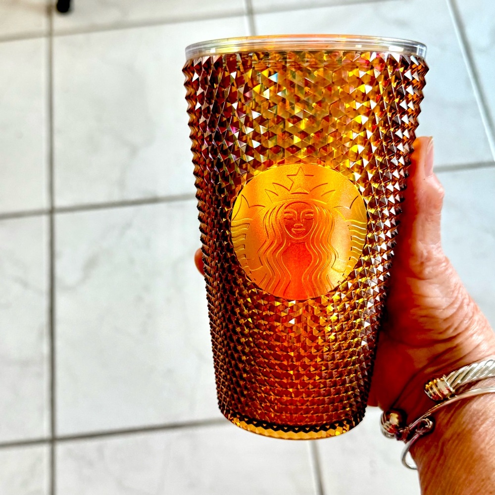 Starbucks 50th anniversary Limited edition 2020 tumbler NWT iridescent gold stud - Picture 7 of 16